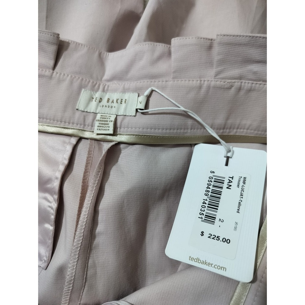 New Ted Baker London Women's Tan Lucjat Tailored Welt Pockets Trouser Pants Sz 6 - Picture 11 of 12